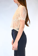 T-shirt maniche corte in pizzo - Vicolo