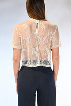 T-shirt maniche corte in pizzo - Vicolo