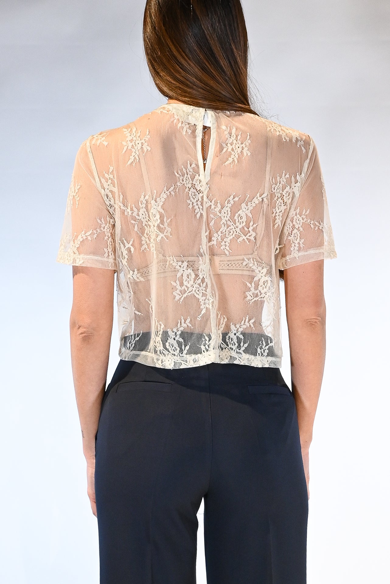 T-shirt maniche corte in pizzo - Vicolo