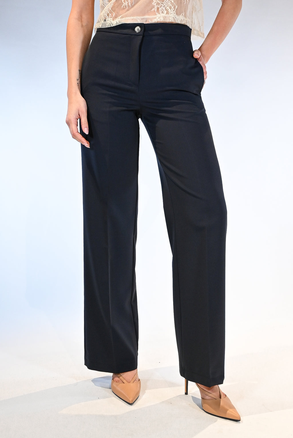 Pantalone a palazzo blu notte  - Vicolo