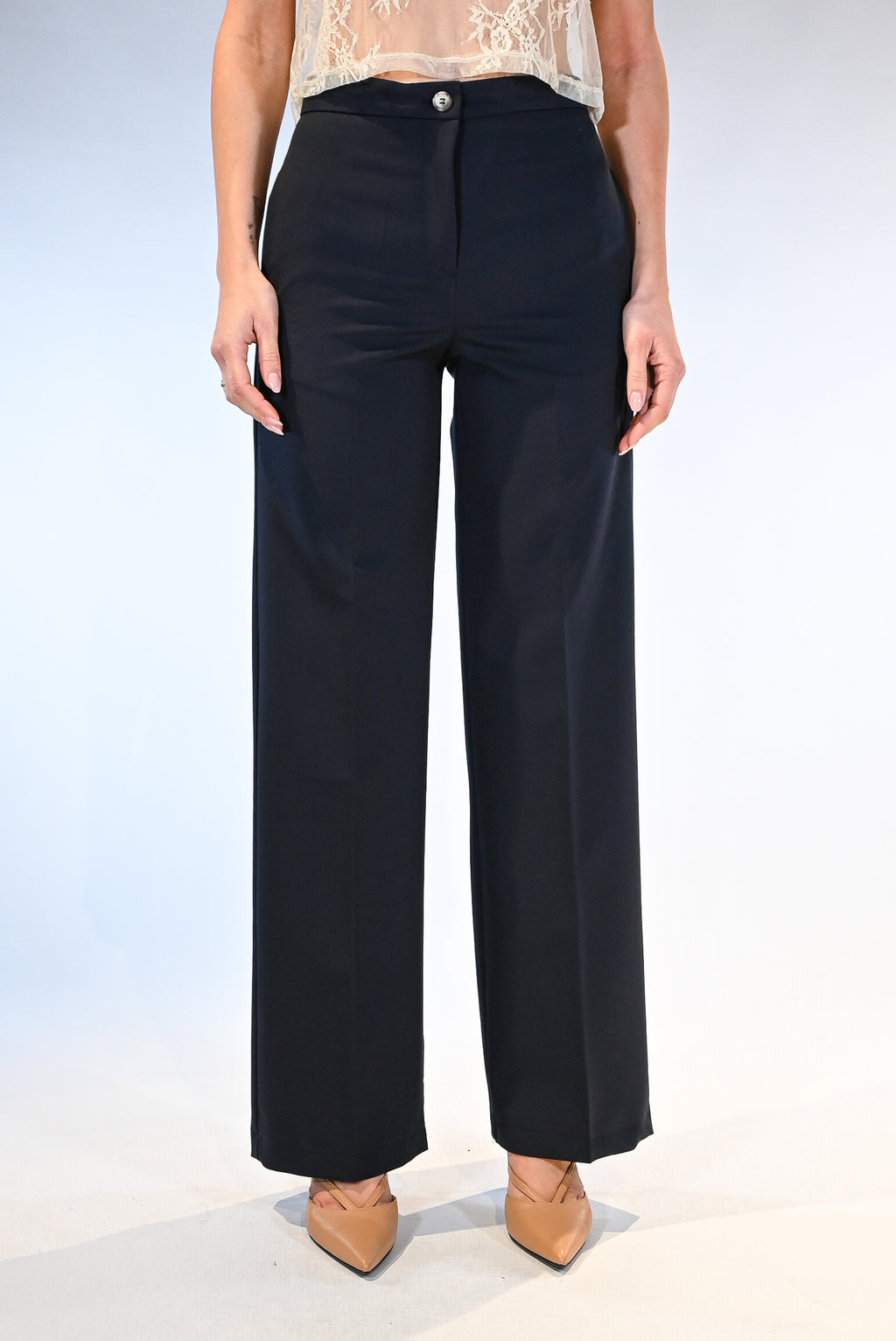 Pantalone a palazzo blu notte  - Vicolo