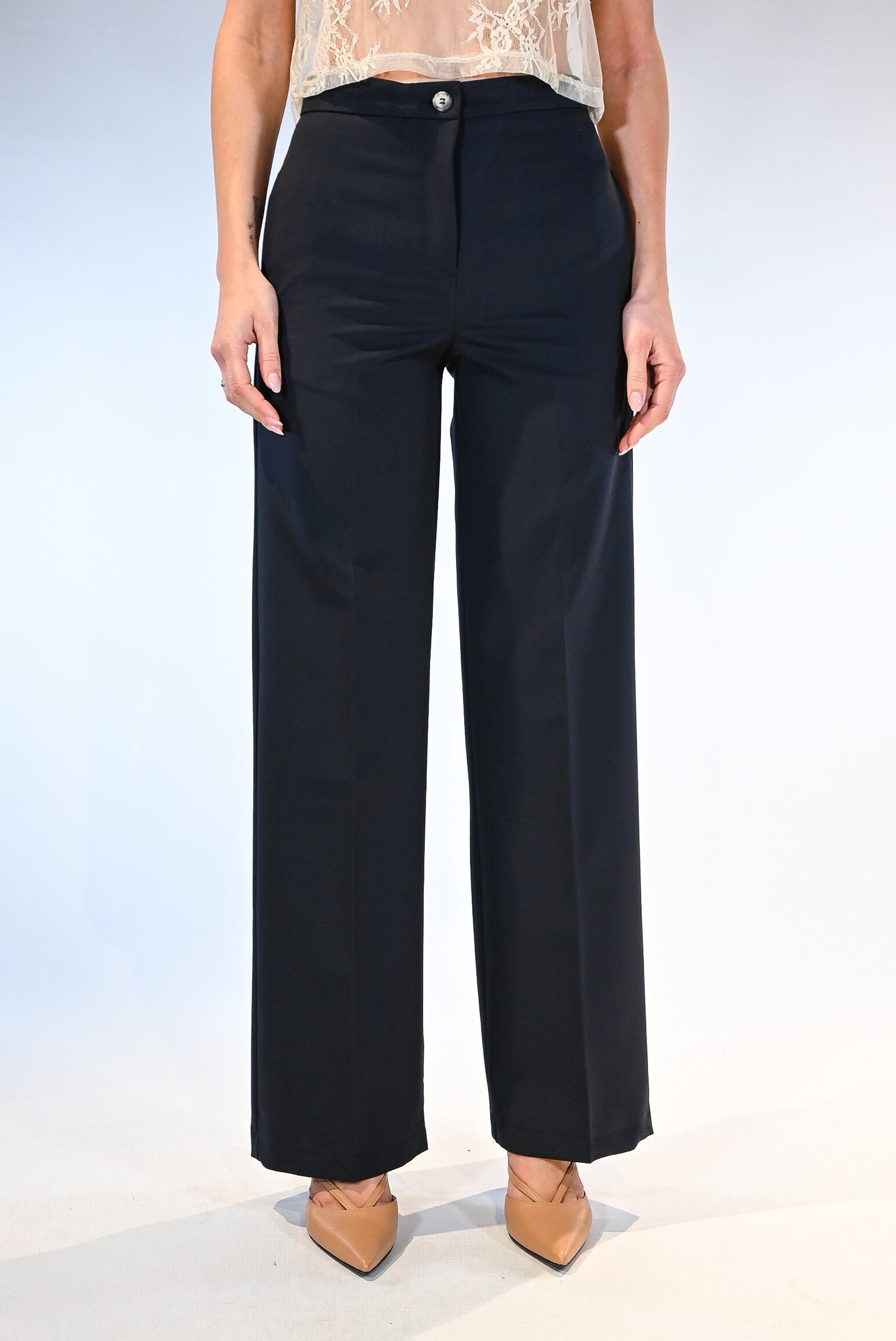 Pantalone a palazzo blu notte  - Vicolo