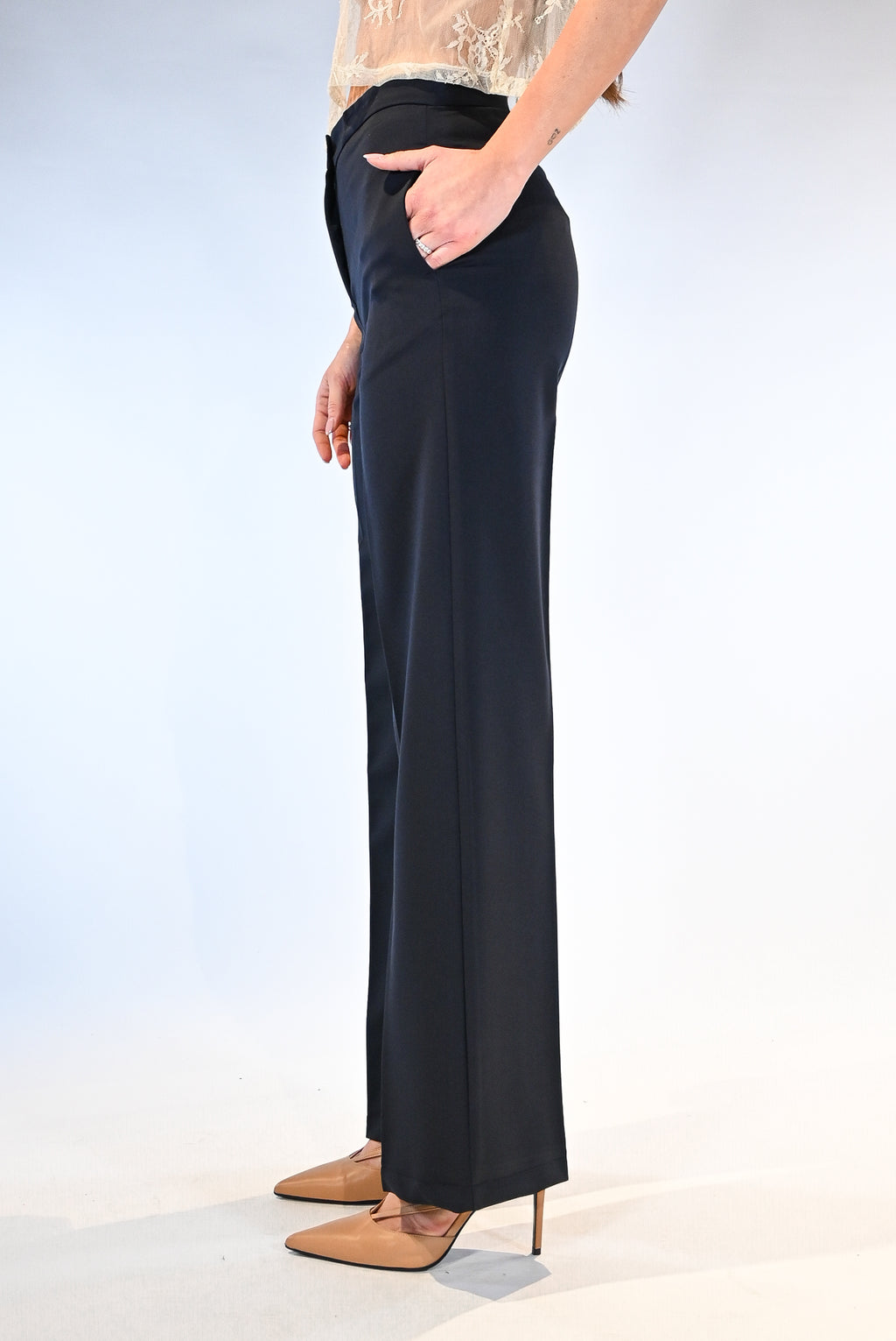 Pantalone a palazzo blu notte  - Vicolo