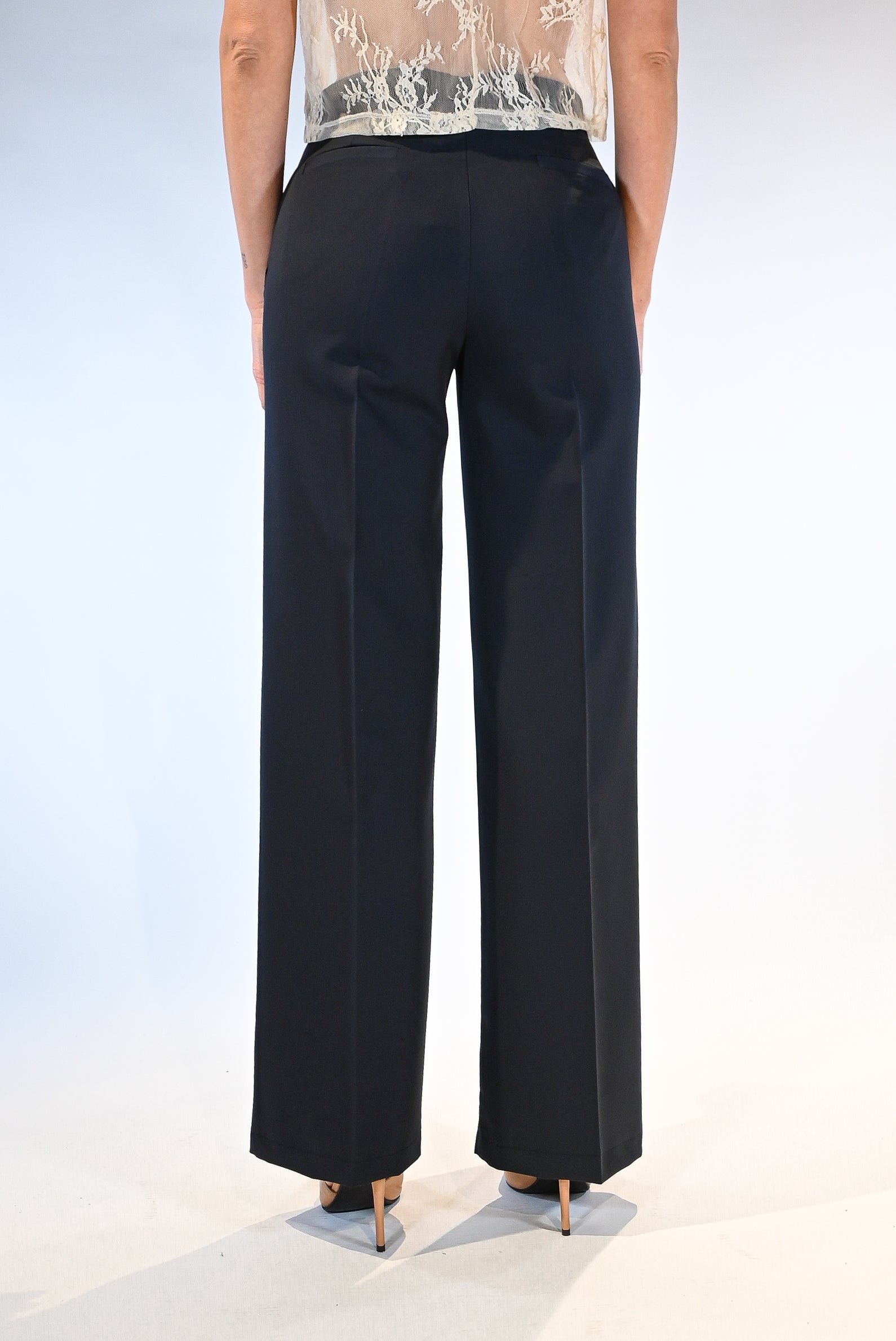 Pantalone a palazzo blu notte  - Vicolo