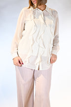 Camicia in Seta con Rouches  Avorio - Persona