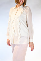 Camicia in Seta con Rouches  Avorio - Persona