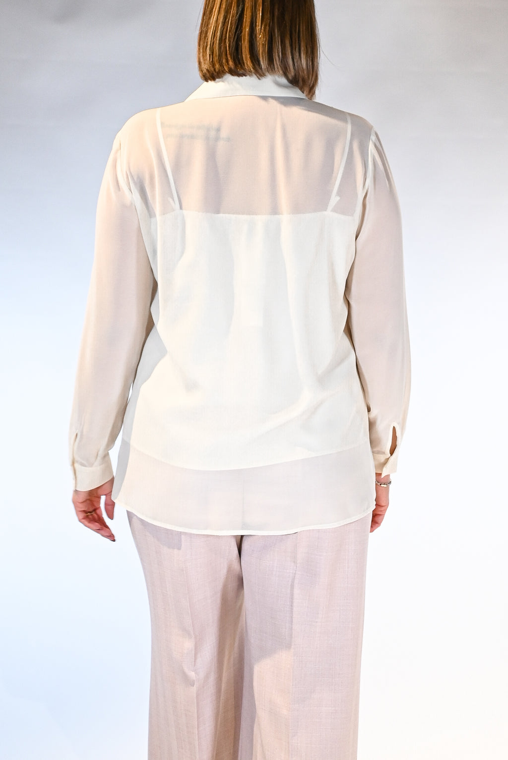 Camicia in Seta con Rouches  Avorio - Persona