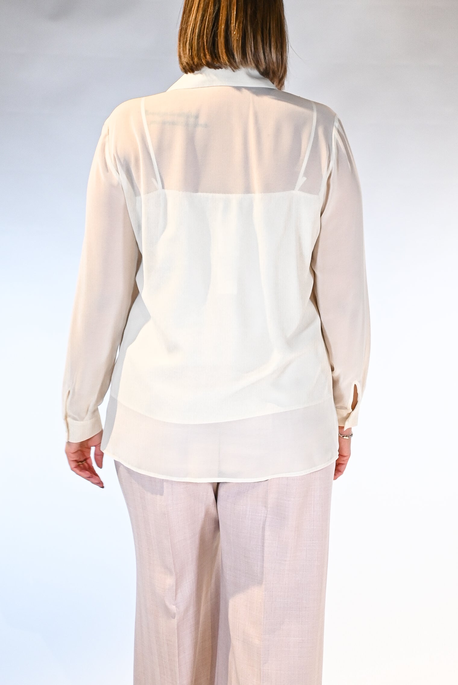 Camicia in Seta con Rouches  Avorio - Persona