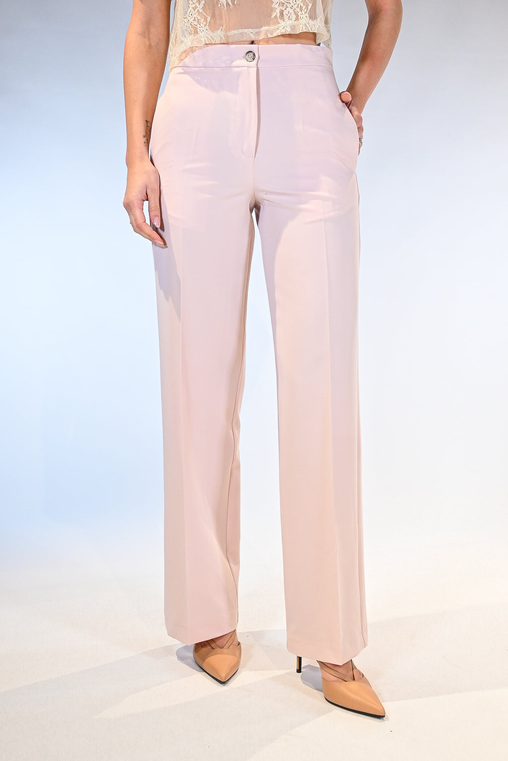 Pantaloni a palazzo rosa cipria  - Vicolo