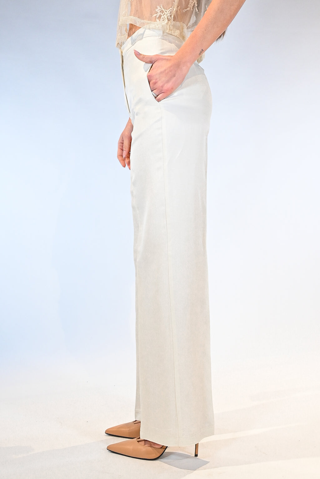 Pantalone a gamba dritta bianco - Vicolo