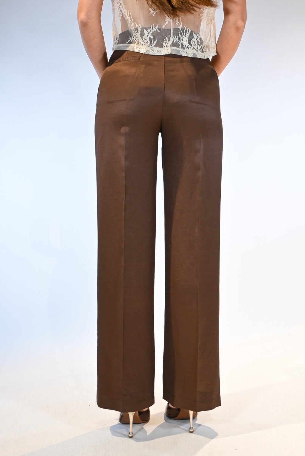 Pantalone a gamba dritta marrone - Vicolo
