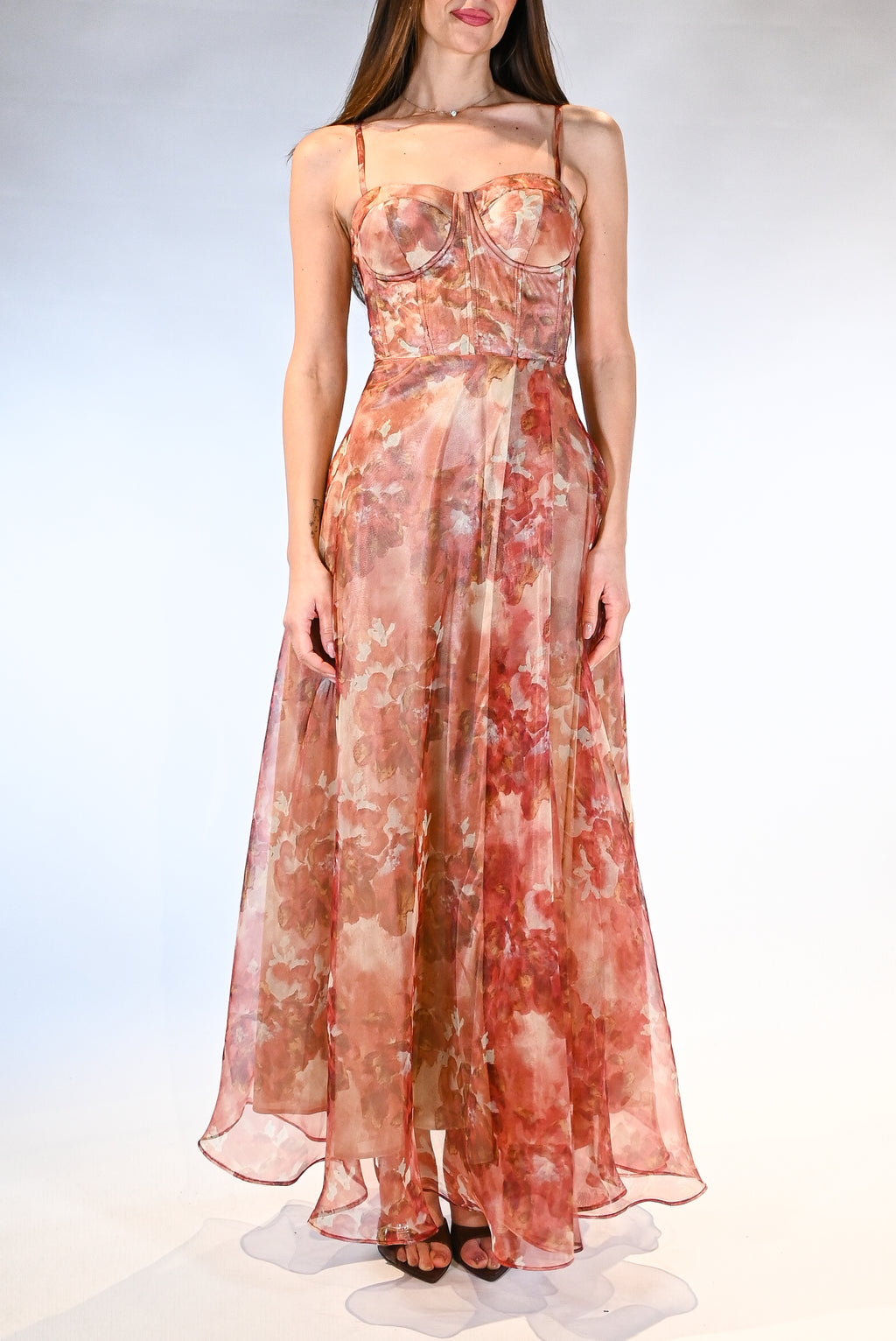 Abito con Corpetto Bustier mattone - Berti Mode Collection