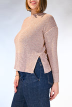 Maglia manica lunga in lurex rosa - Persona