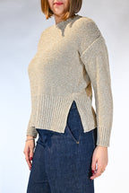 Maglia manica lunga in lurex oro - Persona