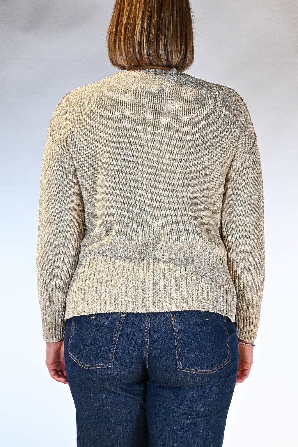 Maglia manica lunga in lurex oro - Persona