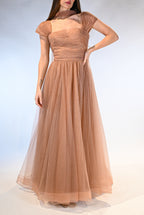Abito lungo in tulle scintillante - Berti Mode Collection
