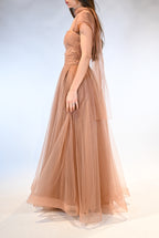 Abito lungo in tulle scintillante - Berti Mode Collection