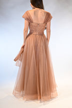 Abito lungo in tulle scintillante - Berti Mode Collection