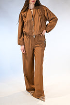 Bomber Fluido con Arricciature – Tabacco - Marella