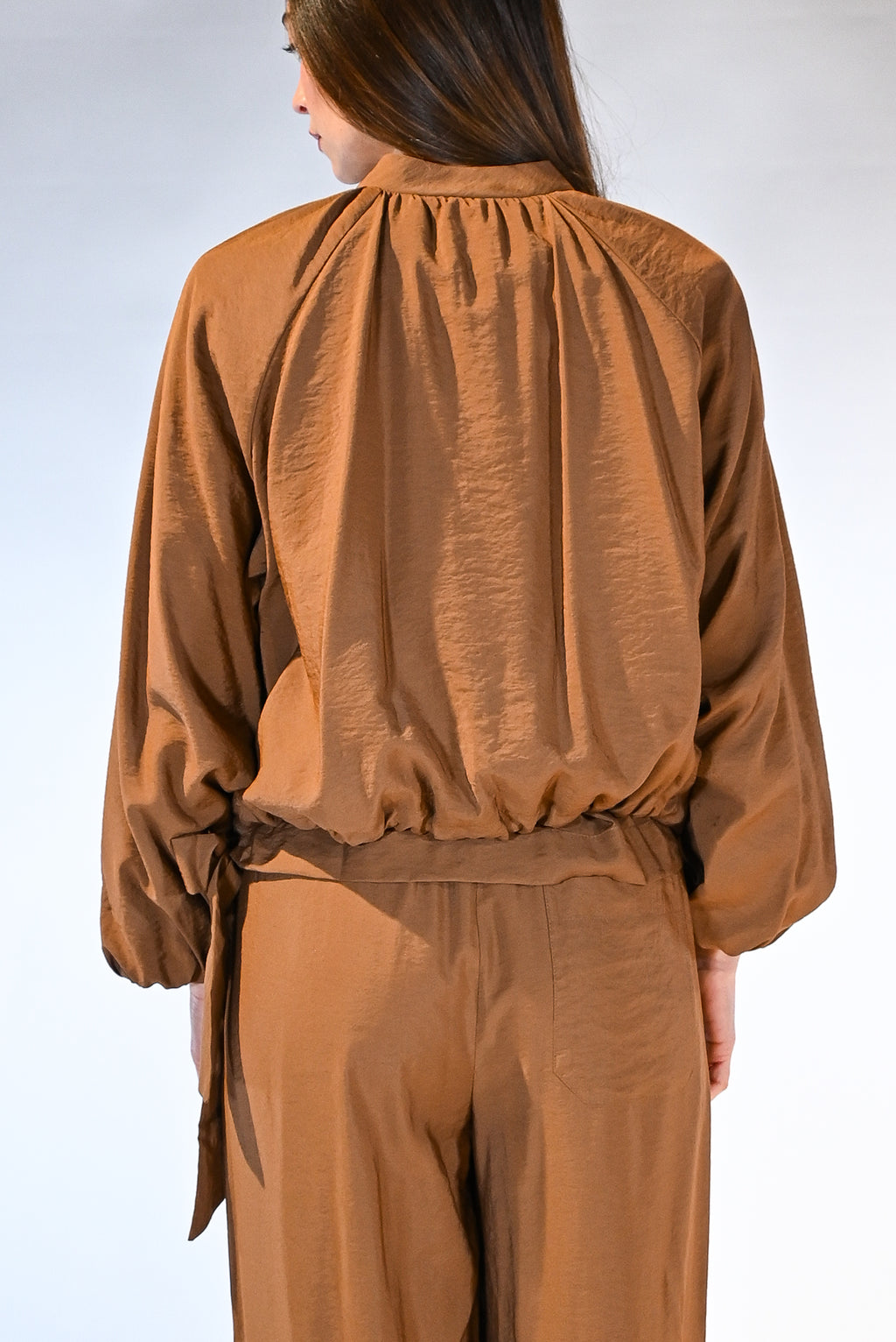 Bomber Fluido con Arricciature – Tabacco - Marella