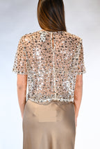 Top Crop a Fiori in Paillettes - Vicolo