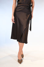 Gonna midi a portafoglio marrone - Souvenir