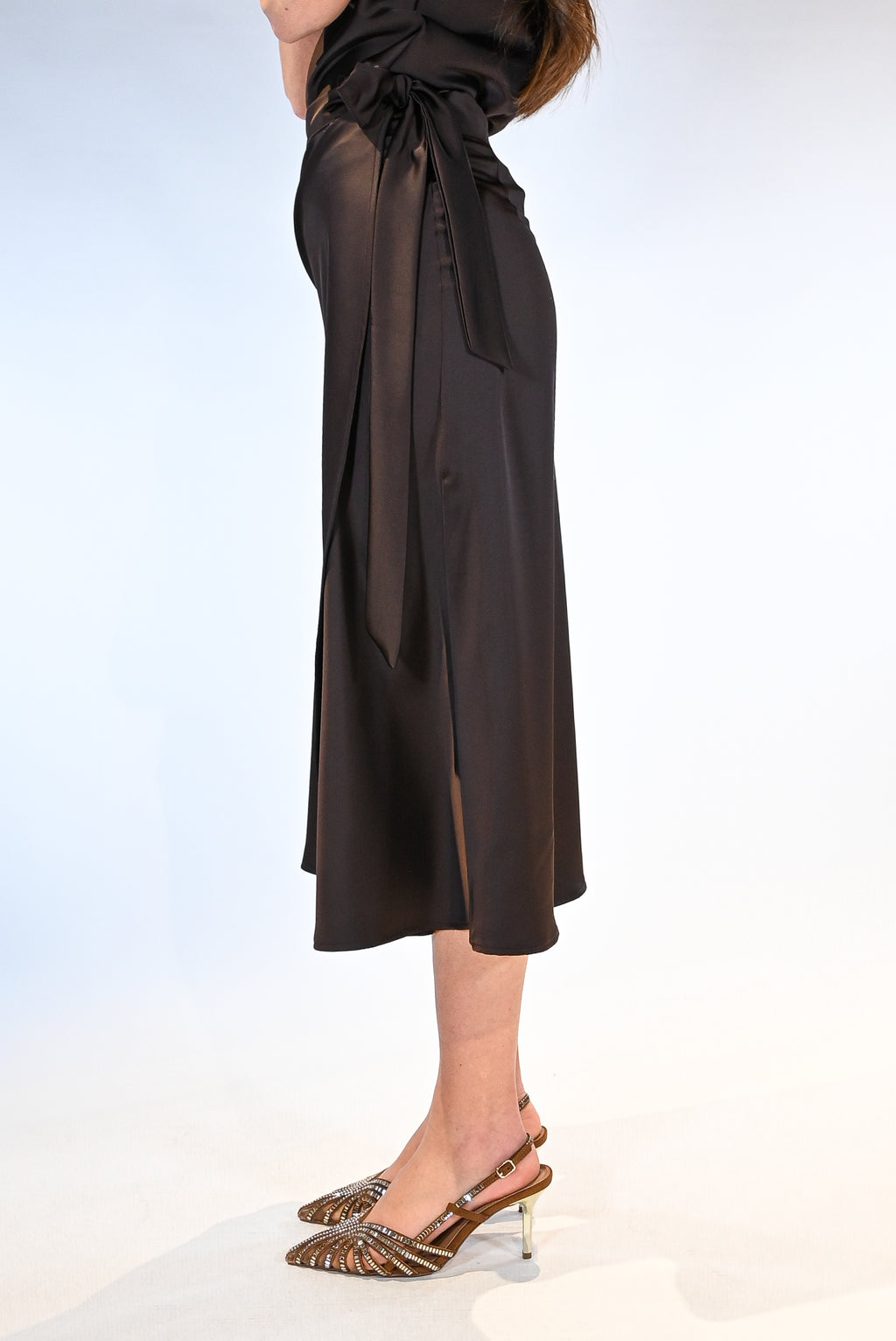 Gonna midi a portafoglio marrone - Souvenir