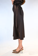 Gonna midi a portafoglio marrone - Souvenir