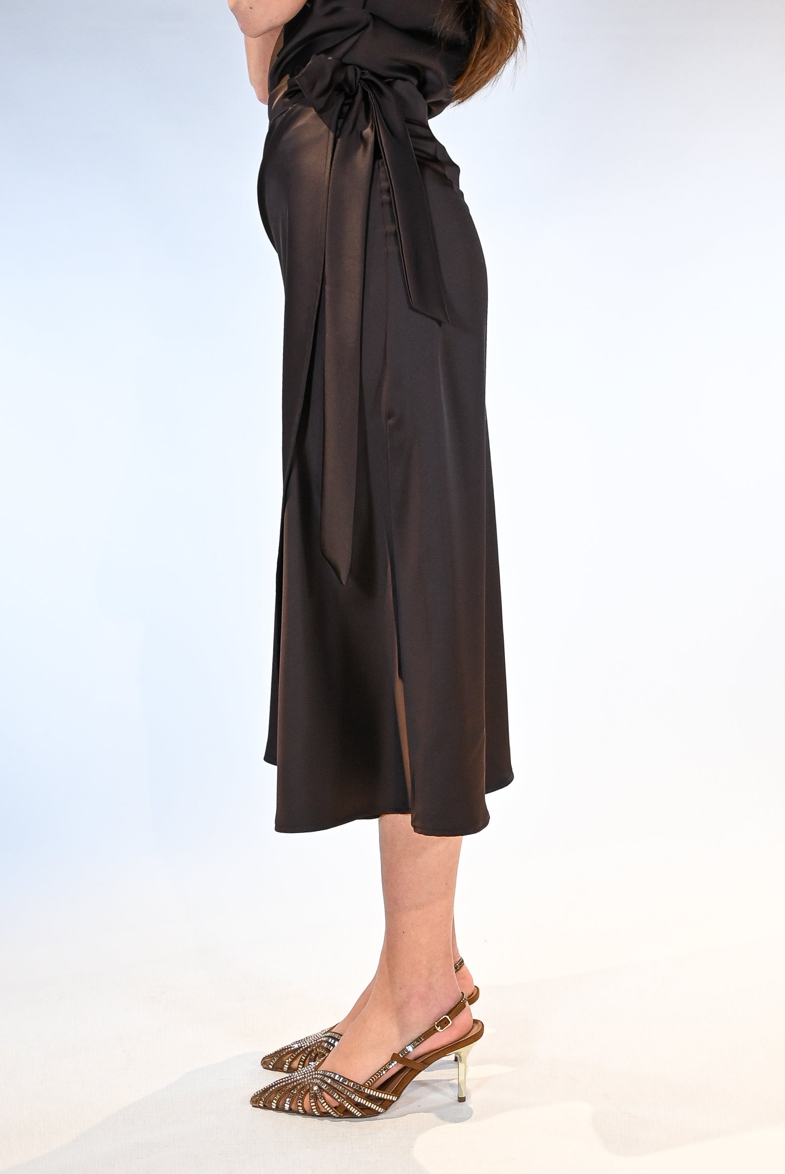 Gonna midi a portafoglio marrone - Souvenir