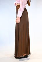 Gonna  in Satin marrone - Vicolo
