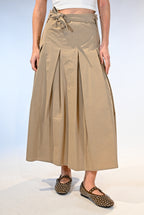 Gonna midi a pieghe sabbia - Vicolo