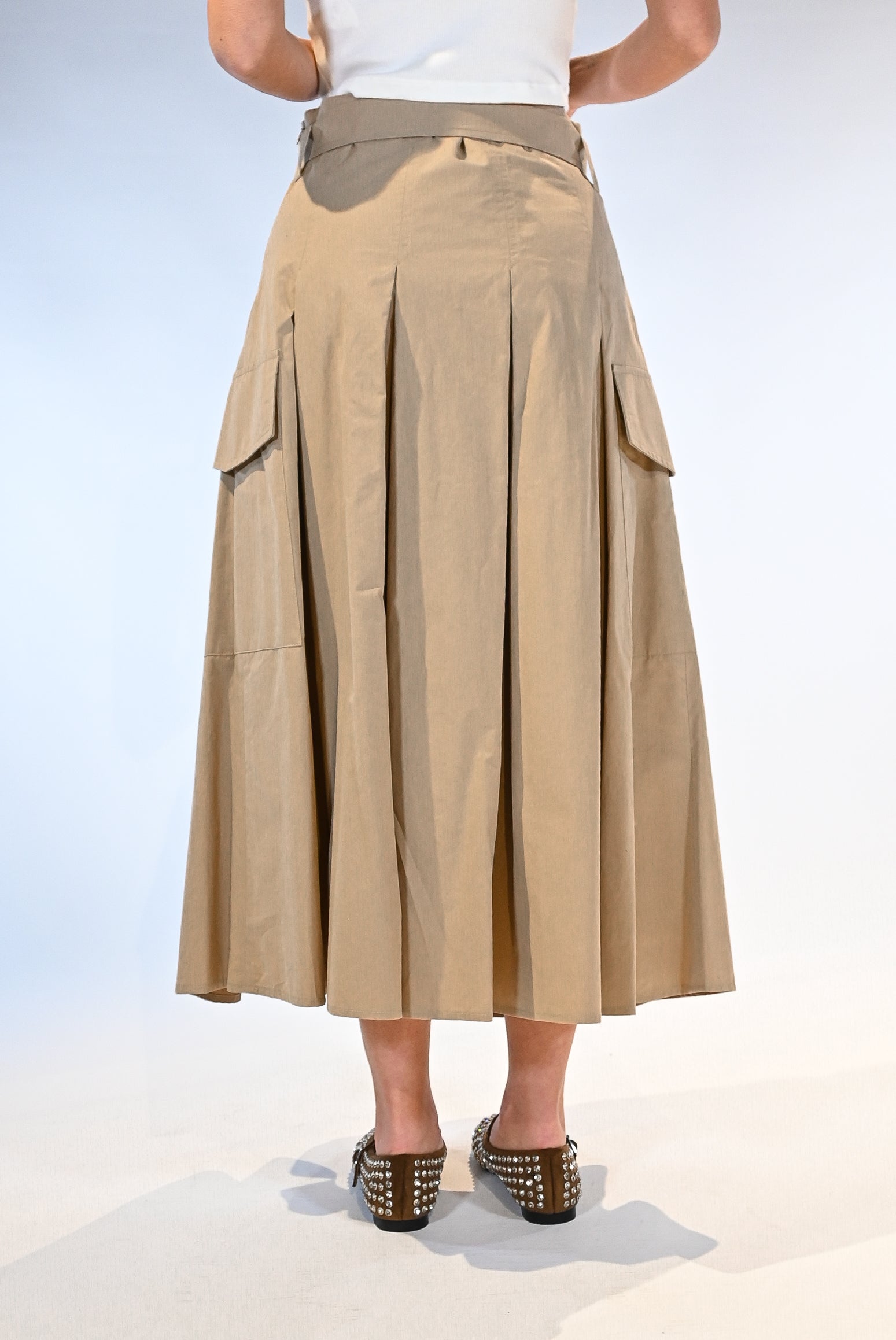 Gonna midi a pieghe sabbia - Vicolo