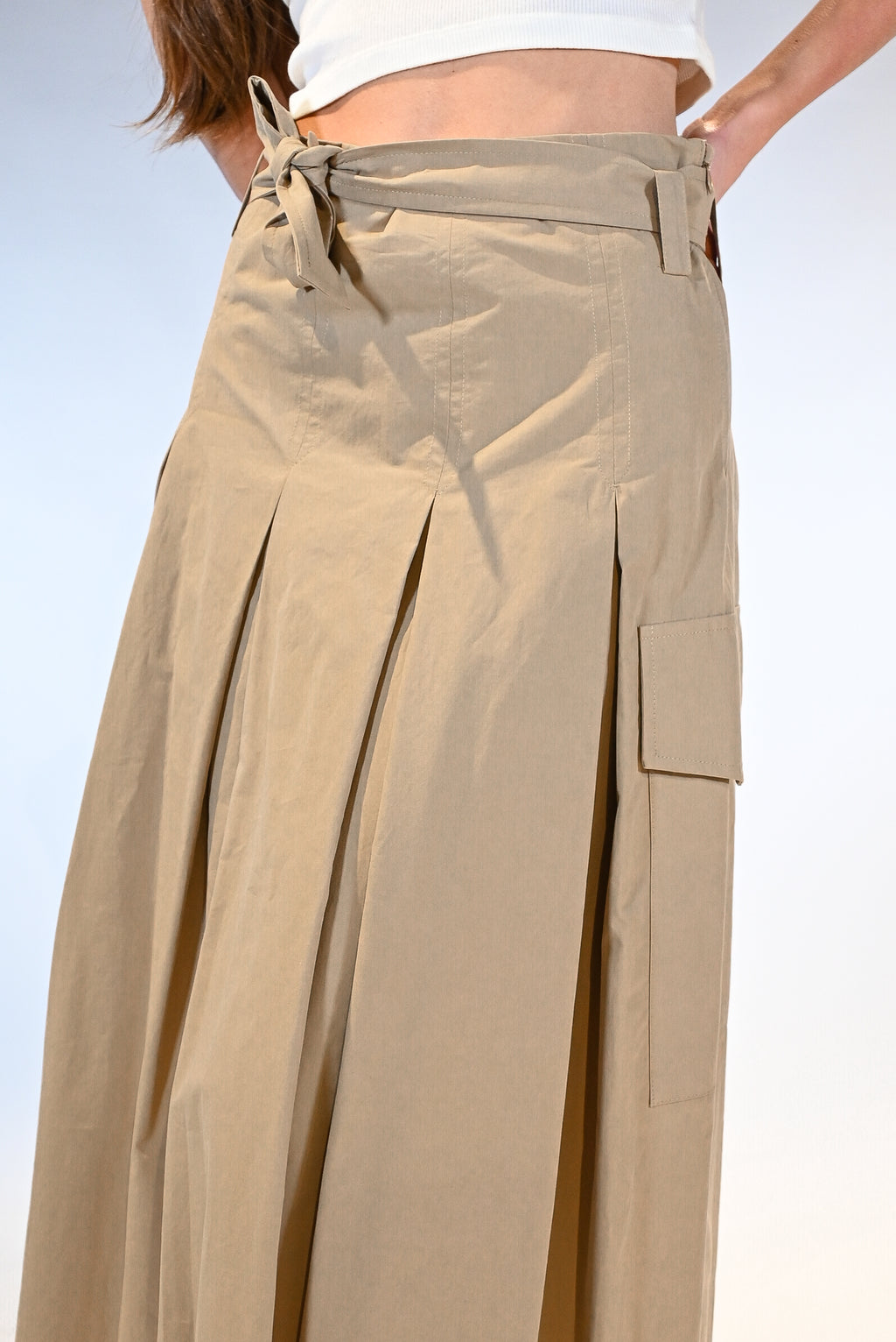 Gonna midi a pieghe sabbia - Vicolo