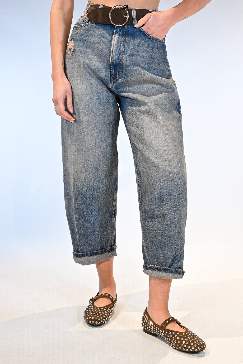 Jeans Denim "Slouchy" con Lavaggio Vintage – Vicolo
