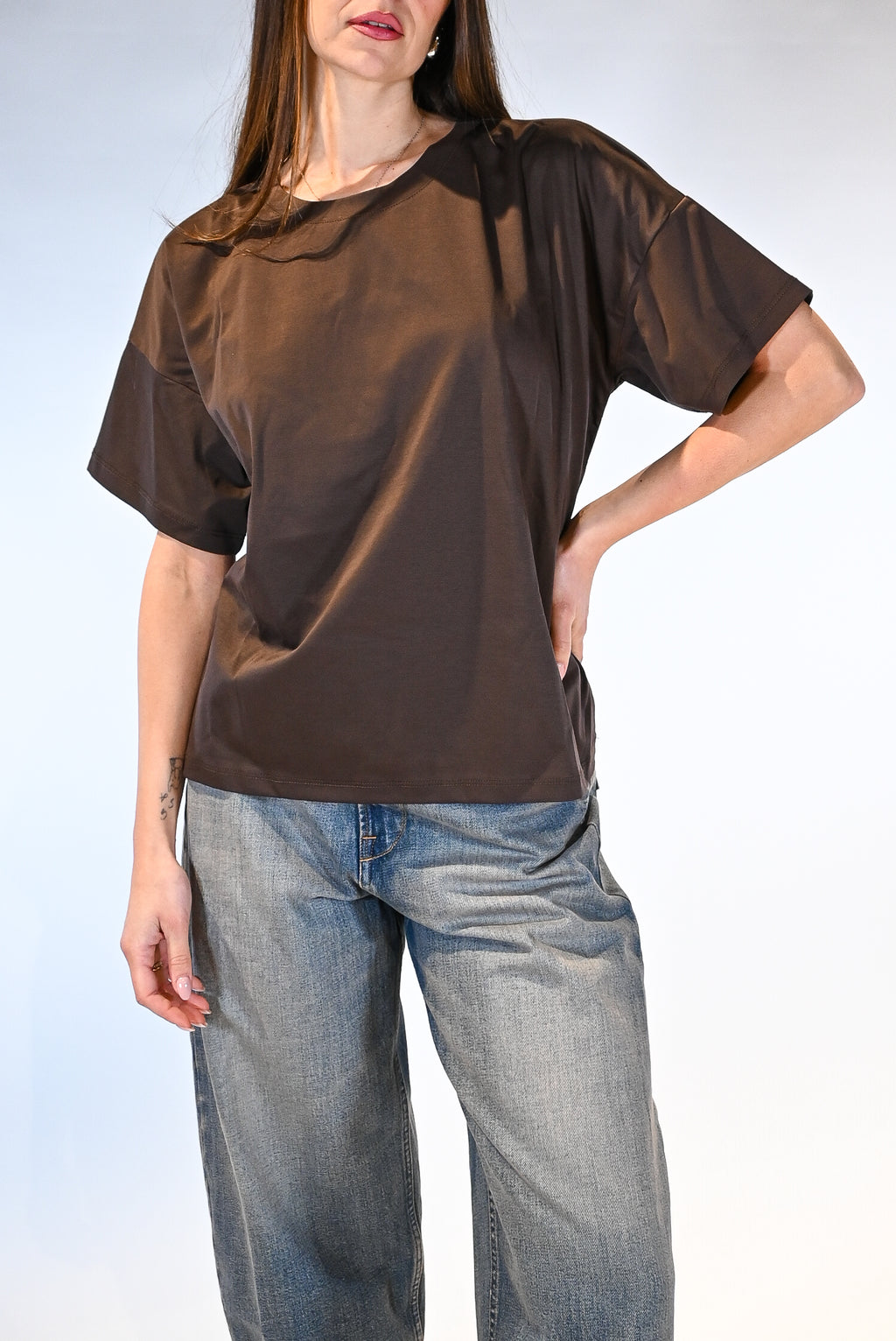 T-shirt over marrone - Vicolo