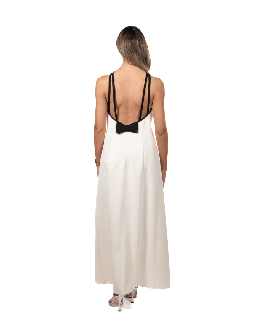 MARELLA 365 - Abito in envers satin con schiena scoperta BIANCO