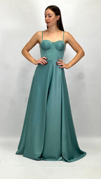 Abito con bustino verde salvia - Berti Mode Collection