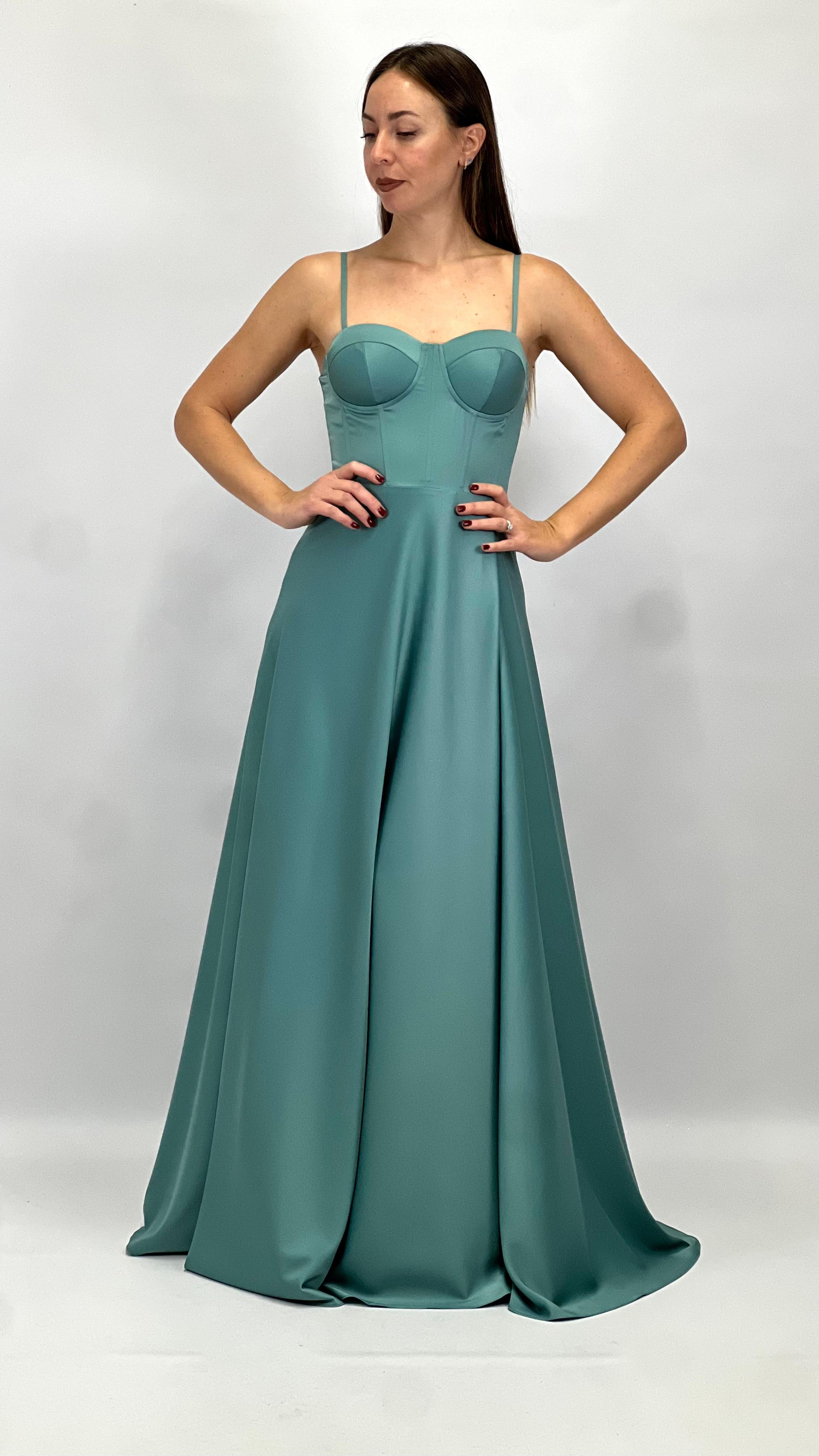 Abito con bustino verde salvia - Berti Mode Collection