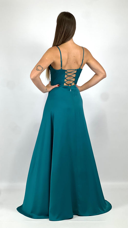 Abito con bustino verde bosco - Berti Mode Collection