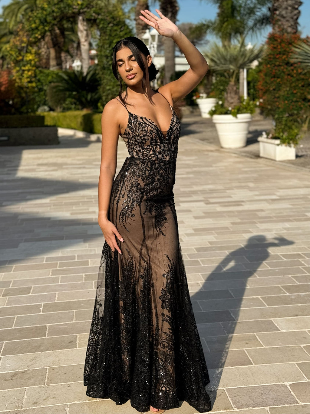 Abito Berti Mode Collection - nero a sirena