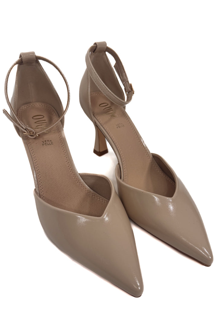Décolleté Slingback a Punta in Vernice – Nude - Ovye'