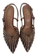 Décolleté Slingback Gioiello con Cristalli – Bronzo - Ovye'