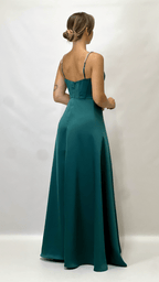 Berti Mode Collection - Abito lungo raso smeraldo