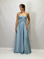 Berti Mode Collection - Abito lungo raso azzurro