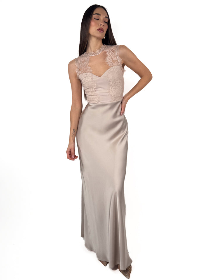 Abito con scollo a cuore rosa  - Rinascimento