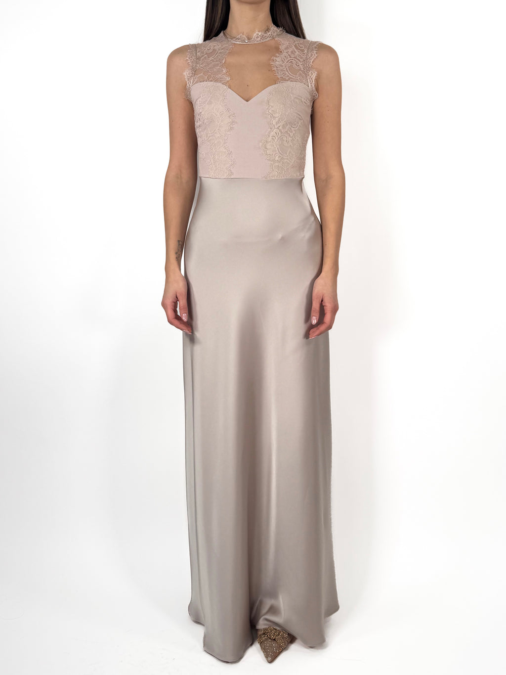 Abito con scollo a cuore rosa  - Rinascimento