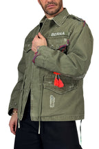 Overshirt con coulisse in vita verde militare - Berna