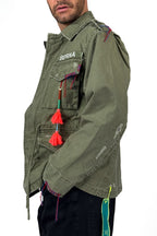 Overshirt con coulisse in vita verde militare - Berna