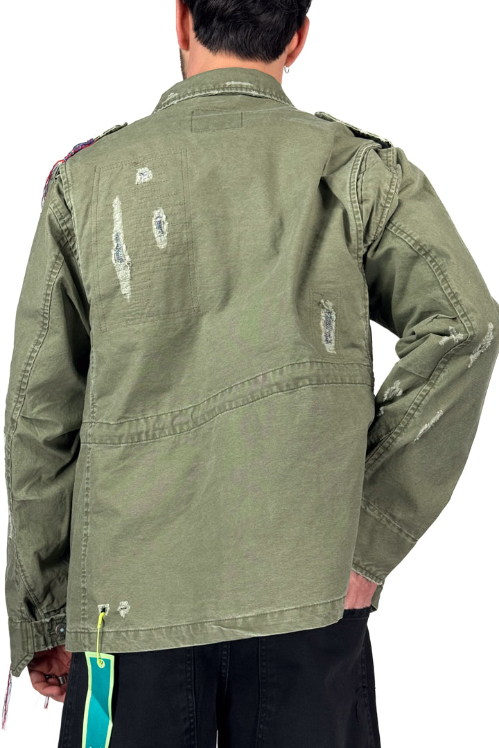 Overshirt con coulisse in vita verde militare - Berna