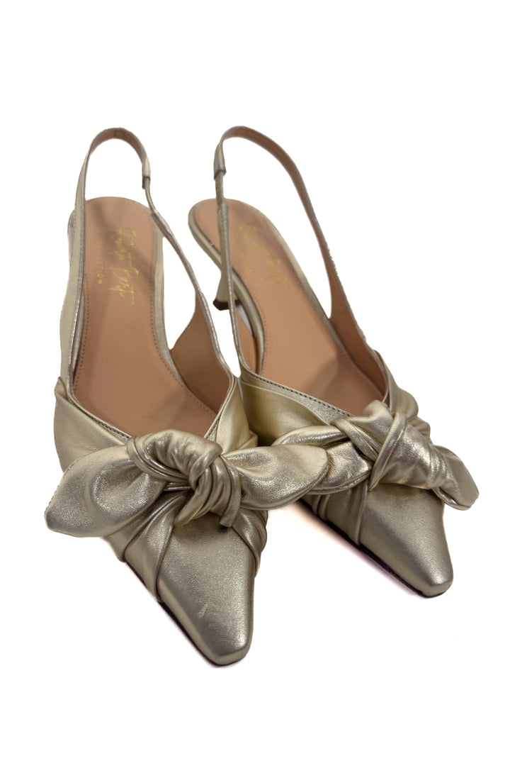 Décolleté Slingback con Maxi Nodo – Gold - Berti Mode Collection